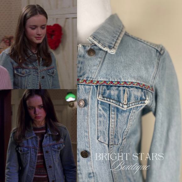 Rare Vintage Embroidered ASO Rory Gilmore Denim Jacket Gilmore Girls Small - Picture 2 of 10